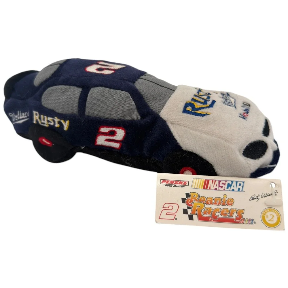 NASCAR Beanie Racers Rusty Wallace #2 Plush Race Car OS Navy White